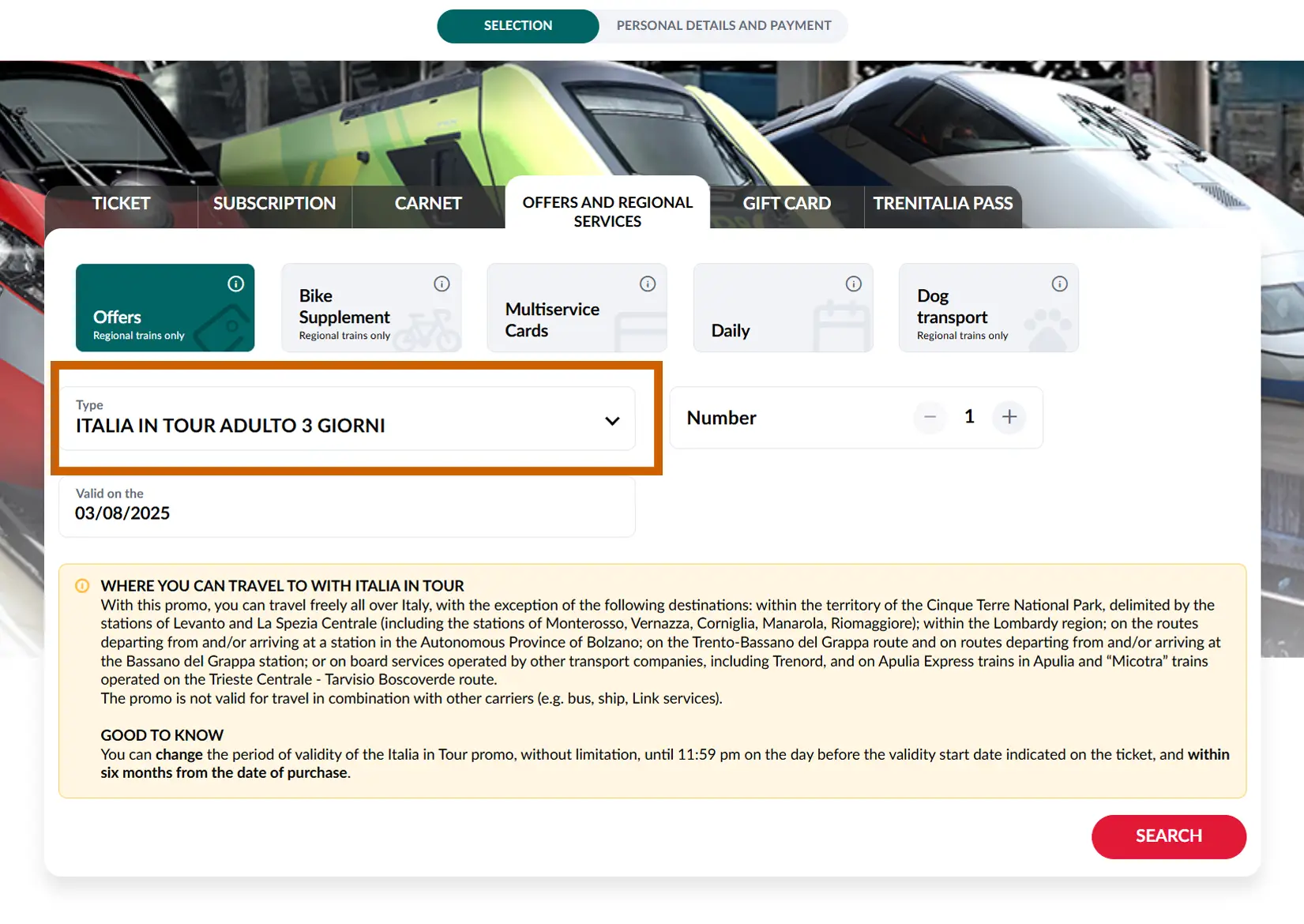 italia in tour donde comprar los billetes trenitalia